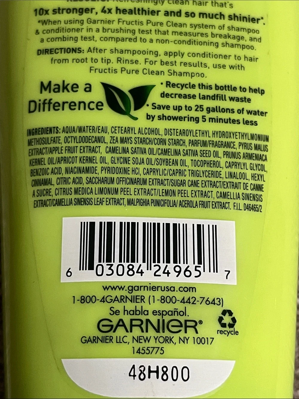 Garnier Fructis Pure Clean Fortifying Conditioner Original Formula 13oz  New